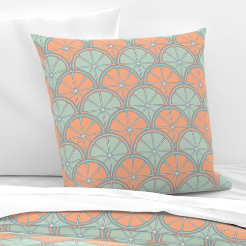 6” Retro Citrus Sunset on Sea Dot Mandala Scallop - Small