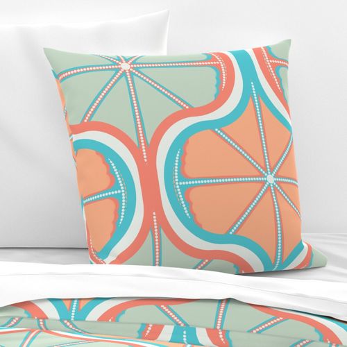 24” Retro Citrus Sunset on Sea Dot Mandala Ogee - Large