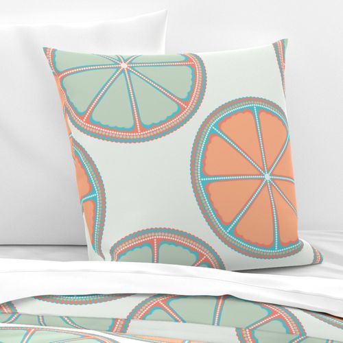 24” Retro Citrus Sunset on Sea Polka Dot Mandala - Large