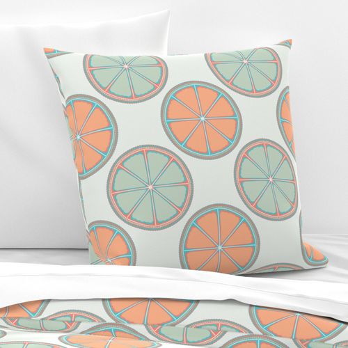 12” Retro Citrus Sunset on Sea Polka Dot Mandala - Medium