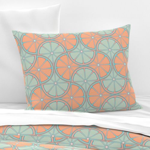 12” Retro Citrus Sunset on Sea Dot Mandala Mirrored Scallop - Medium