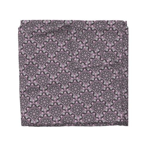 6” Intangible Pink Lavender Dot Mandala Scallop - Small