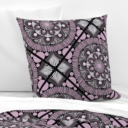 24” Intangible Pink Lavender Dot Mandala Geo Tile - Large