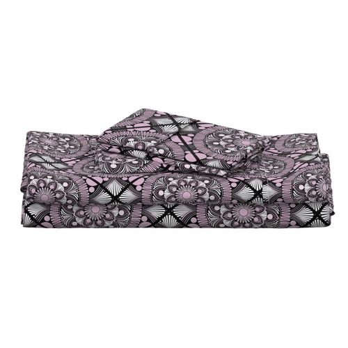 12” Intangible Pink Lavender Dot Mandala Diamond Tile - Medium