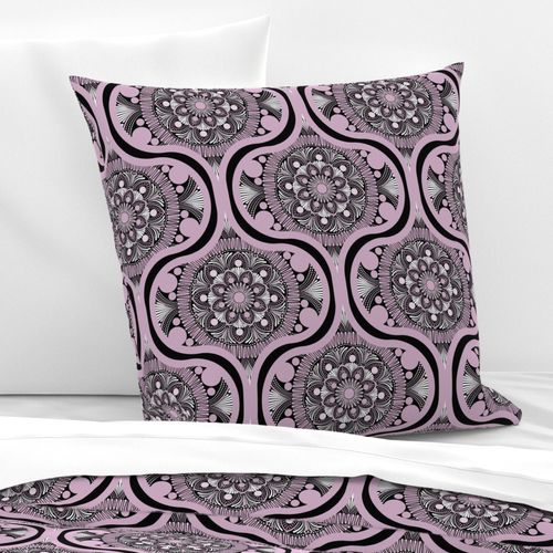 12” Intangible Pink Lavender Dot Mandala Ogee - Medium