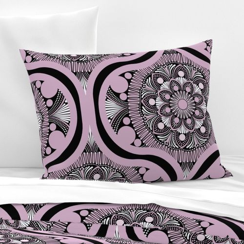24” Intangible Pink Lavender Dot Mandala Ogee - Large
