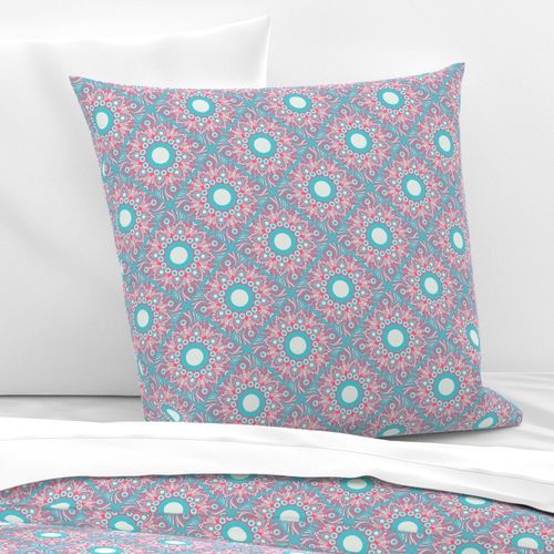 6” Sunset on Sea Anemone Dot Mandala Geo Diamond - Small