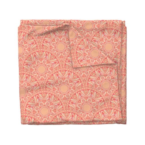 12” Parfait Peach Plethora Dot Mandala Scallop - Medium Scale