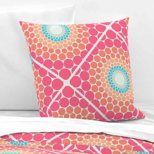 24” Radiant Sunset on Sea Dot Mandala Diamond Tile - Large Scale