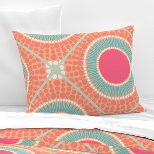 24” Circball Sunset on Sea Dot Mandala Diamond Tile - Large