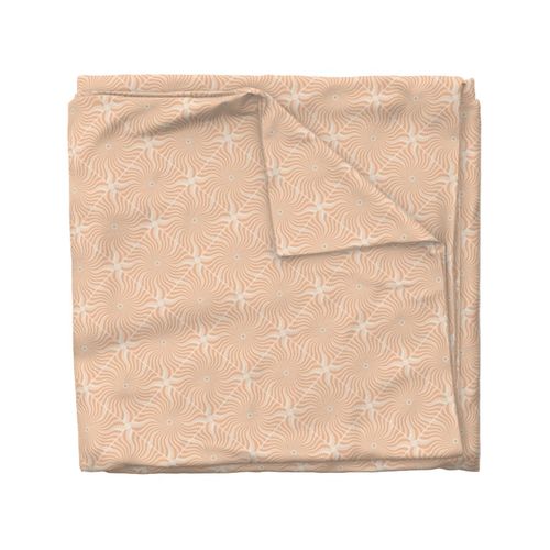 6” Sand Swirl Peach Plethora Dot Mandala Diamond  Tile - Small
