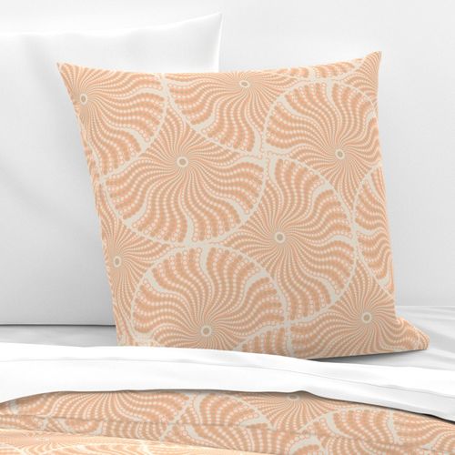 24” Sand Swirl Peach Plethora Dot Mandala Mirrored Scallop - Large