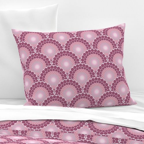 6” Radiant Dusky Rose Dot Mandala Scallop - Small