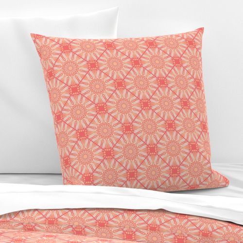 6” Peaches and Cream Dot Mandala Diamond Tile - Small