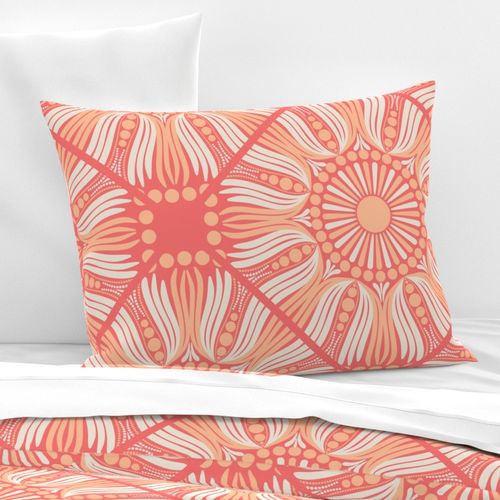 24” Peaches and Cream Dot Mandala Diamond Tile - Large