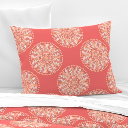 12” Peaches and Cream Dot Polka Mandala - Medium