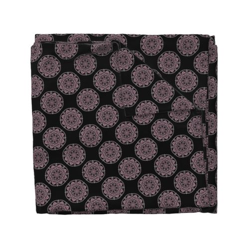 6” Dusky Rose Fronds Polka Dot Mandala - Small