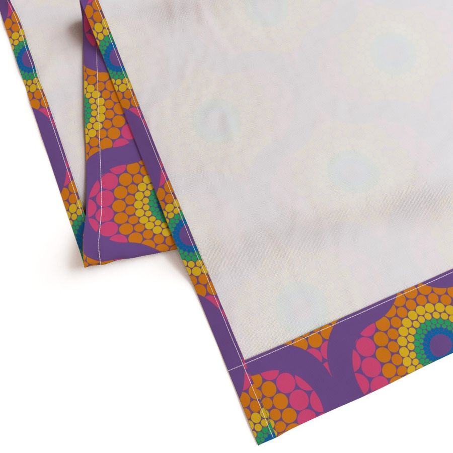 12” Radiant Maximalist Rainbow Dot Mandala Retro Ogee - Medium