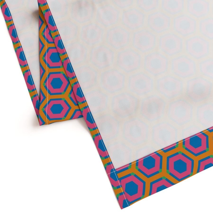 Geometric Maximalist Rainbow Colorful Honeycomb Hexagons