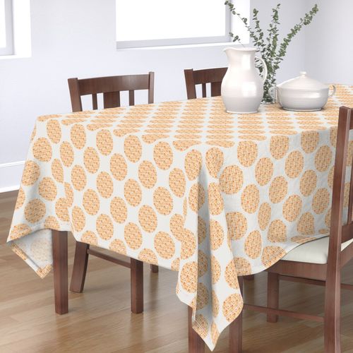 6” Retro Florals Fall Oranges Polka Dots - Small