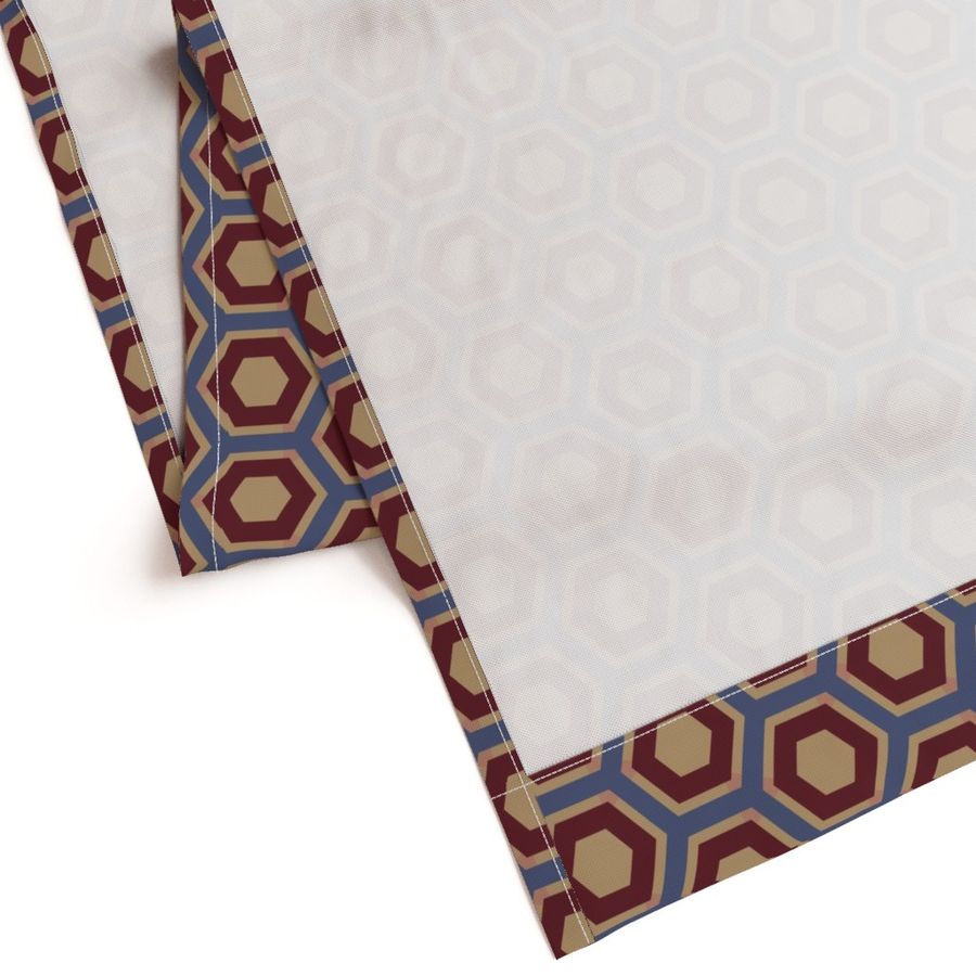 Geometric Royal Circle Colorful Honeycomb Hexagons