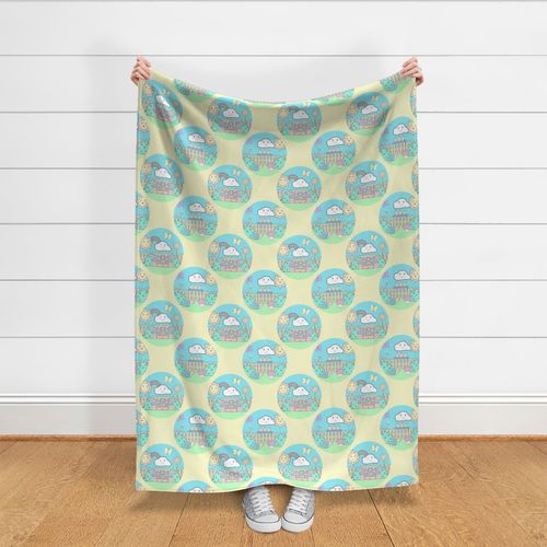 12” Cute Pastel Kawaii Garden Polka Dots - Medium