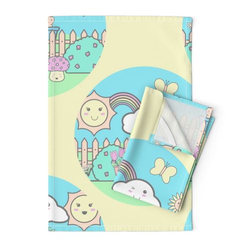 24” Cute Pastel Kawaii Garden Polka Dots - Large