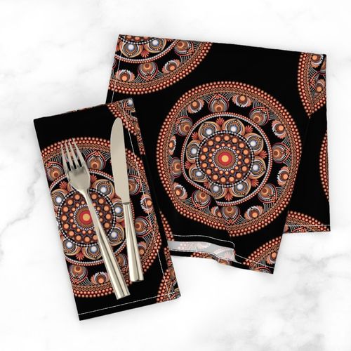 Medium Safari Sunset Bohemian Star Fall Polka Dot Mandala