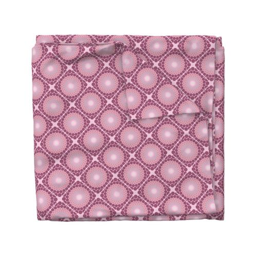 6” Radiant Dusky Rose Dot Mandala Diamond Tile - Small