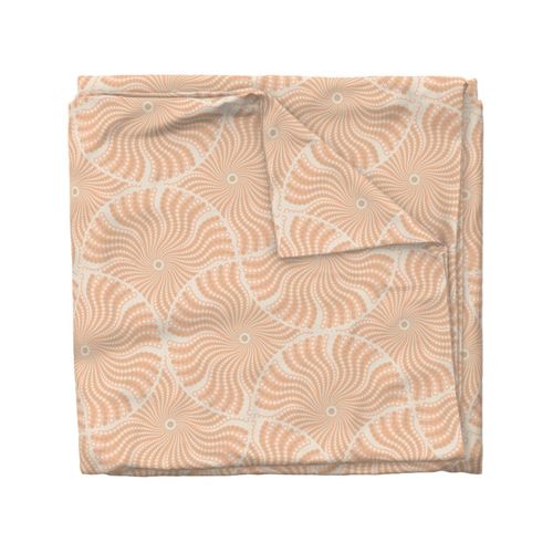 24” Sand Swirl Peach Plethora Dot Mandala Mirrored Scallop - Large