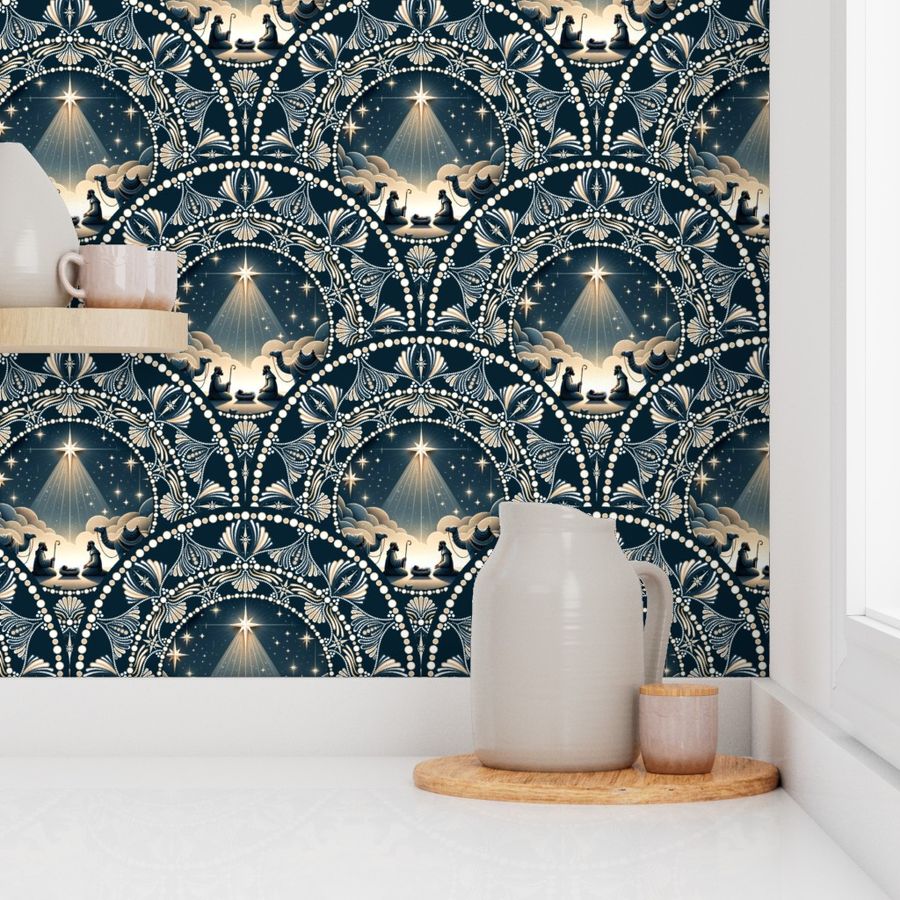 Medium Star Of Wonder Dot Mandala Art Deco Scallops