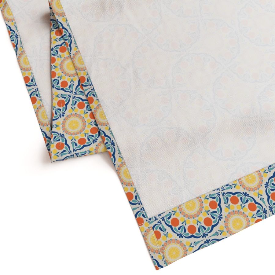 Medium Aegean Summer Oranges And Lemons Art Deco Fans
