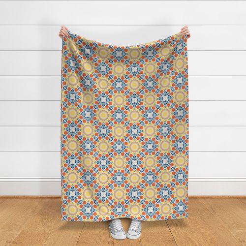 Medium Aegean Summer Oranges And Lemons Diamond Tile