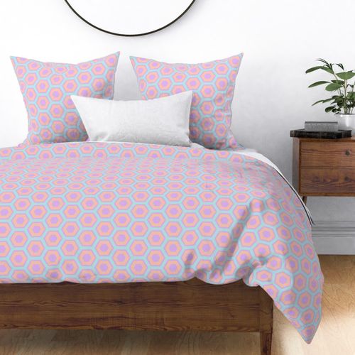 Geometric Pastel Rainbow Colorful Honeycomb Hexagons
