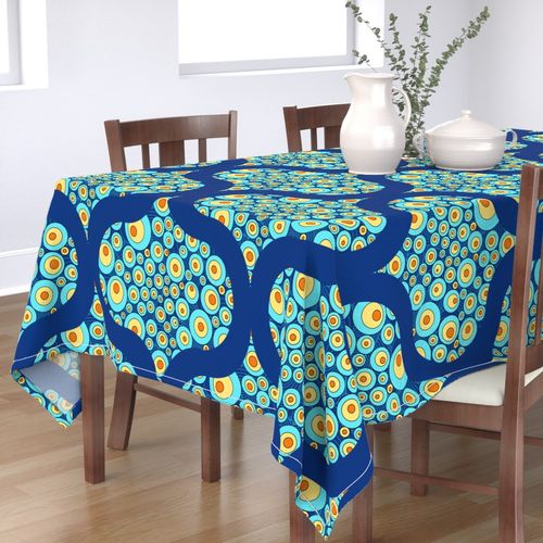 Large Starry Night On Sea Doodle Mid Mod Ogee