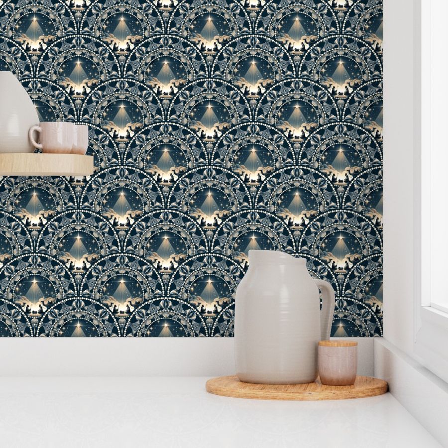 Small Star Of Wonder Dot Mandala Art Deco Scallops
