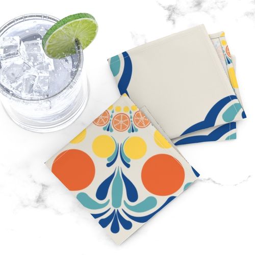 Large Aegean Summer Oranges And Lemons Polka Dots