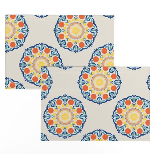 Medium Aegean Summer Oranges And Lemons Polka Dots