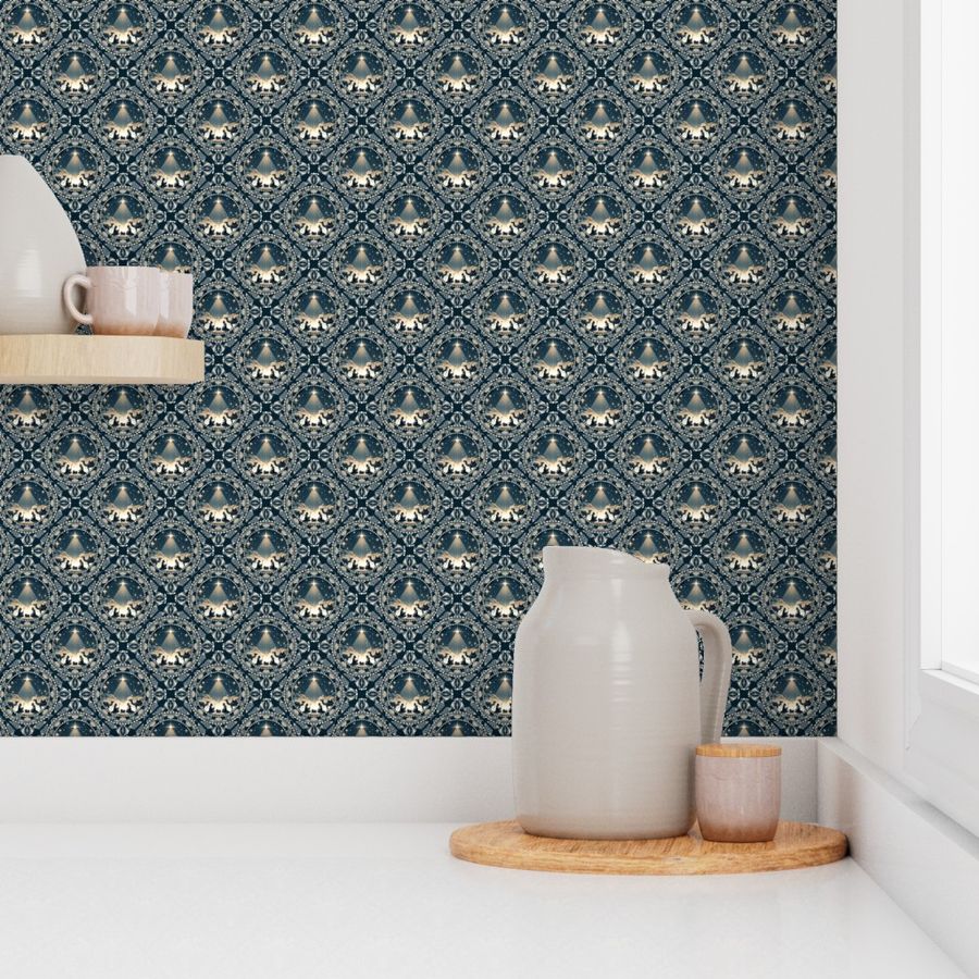 Ditsy Star Of Wonder Dot Mandala Diamond Tile