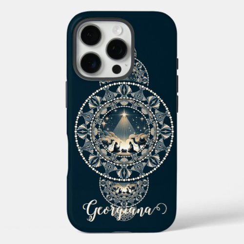 Custom Name Holy Star of Wonder Ornamental Mandala iPhone 16 Pro Case