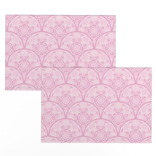 6” Dusky Rose Preppy In Pink Art Deco Scallop - Small