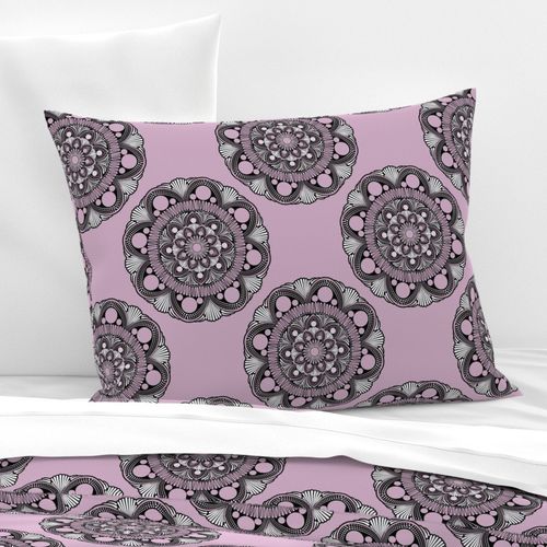 12” Intangible Pink Lavender Polka Dot Mandala - Medium