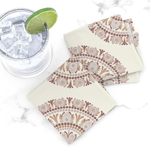 12” Warm Neutrals Cafe Ombre Polka Dot Mandala - Medium
