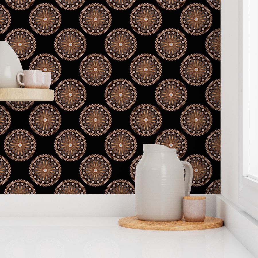Small Safari Sunset Medicine Wheel Polka Dot Mandala