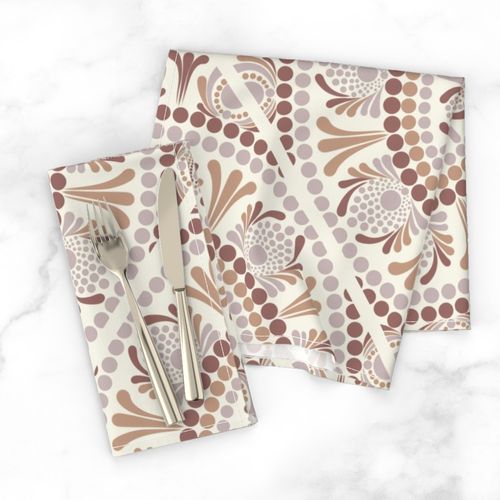 24” Warm Neutrals Cafe Ombre Dot Mandala Diamond Tile - Large