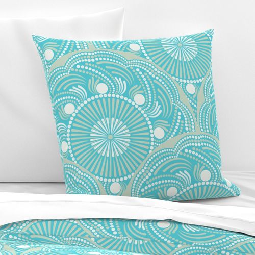 24” Serenity Sunset on Sea Dot Mandala Scallop - Large