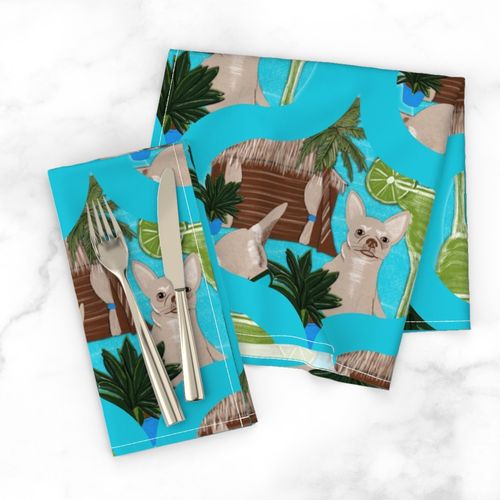 12” Chihuahuas Cabanas And Cocktails Retro Ogee - Medium