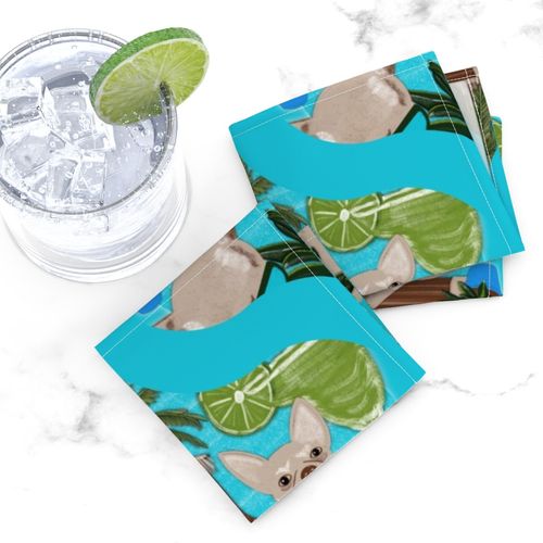 12” Chihuahuas Cabanas And Cocktails Retro Ogee - Medium