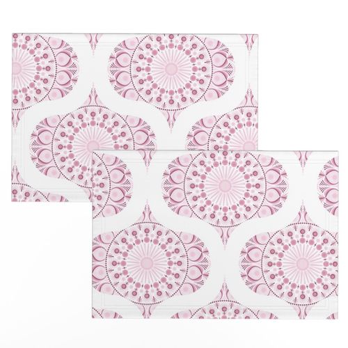 12” Dusky Rose Confetti Lace Dot Mandala Retro Ogee - Medium