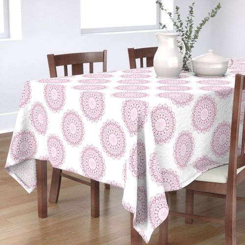 12” Dusky Rose Confetti Lace Polka Dots Mandala - Medium